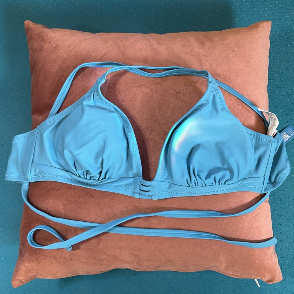 Criss Cross Back Tie Bikini Top - Picture 7 of 8